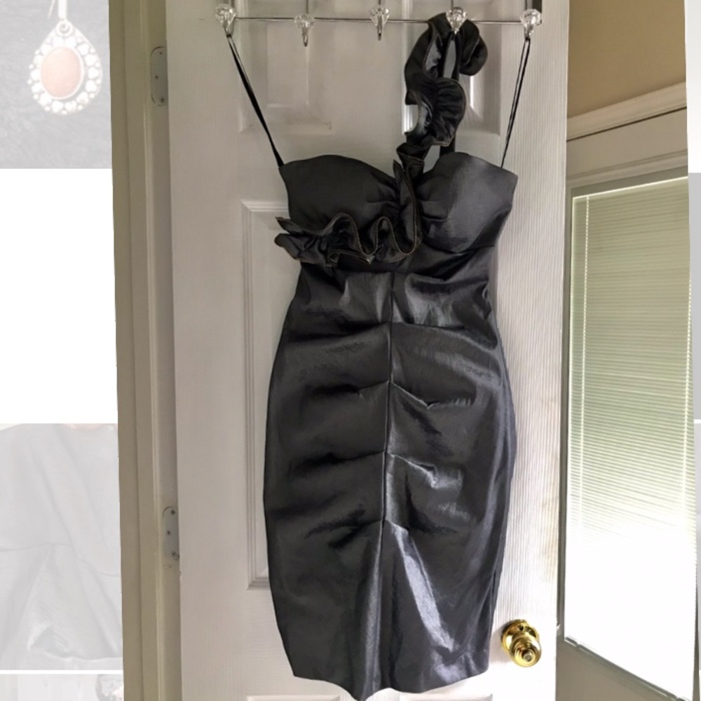 Betsy & Adam Short Stretchy  metallic sheen Dress